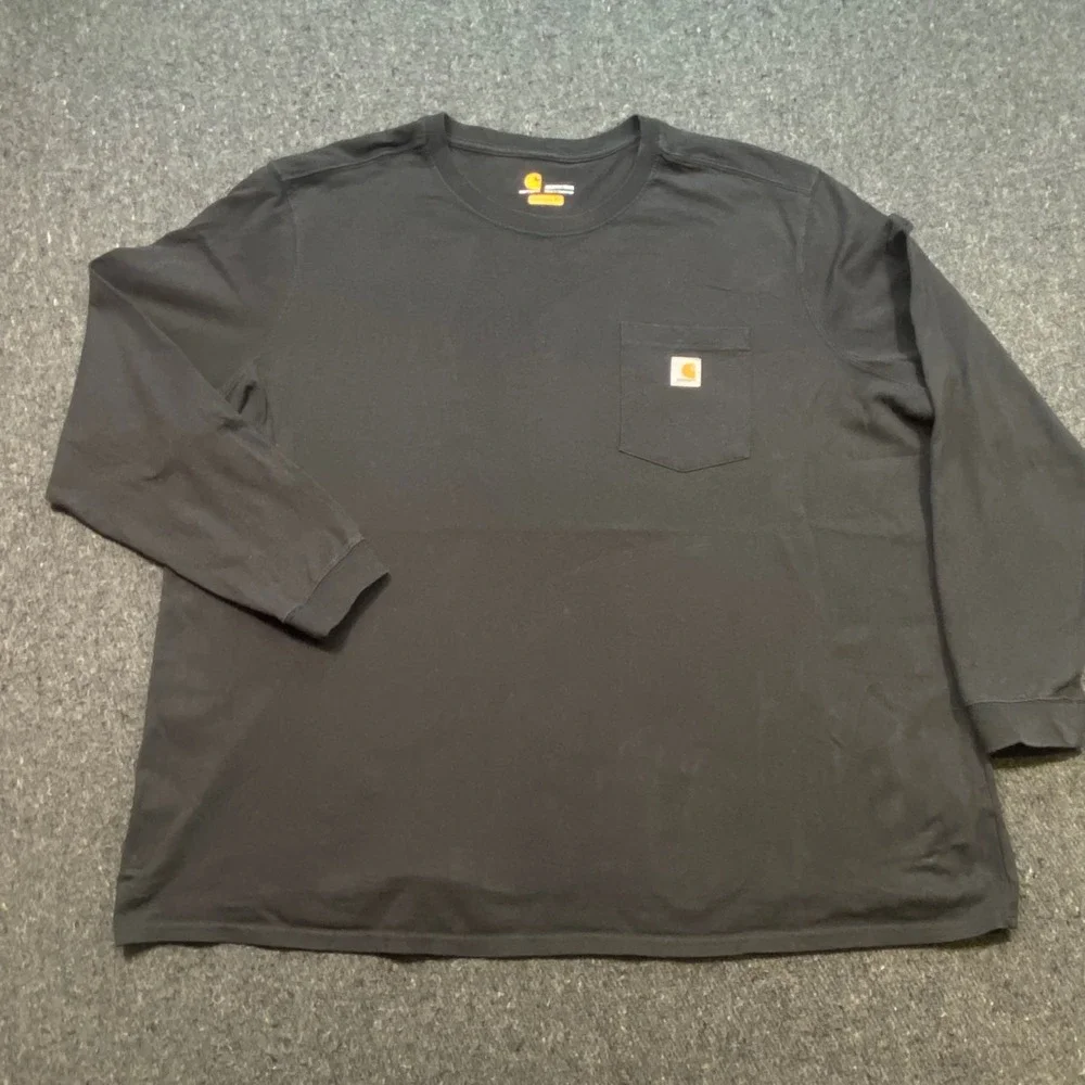 Carhartt‎ Pocket TShirt Sz 3X Womens Black Workwear Streetwear Long Sleeve Tee